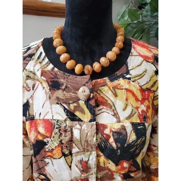 Choices Womens Multicolor Floral Long Sleeve Buttons Front Casual Jacket Size L - Picture 2 of 12